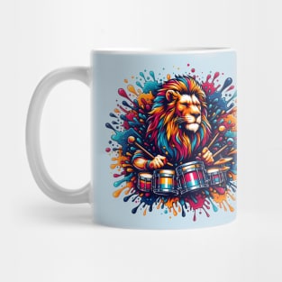 Lion Playing Drums Mug